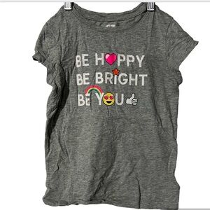 GAP Graphic Tee Shirt Gray Emoji Girls Size Medium